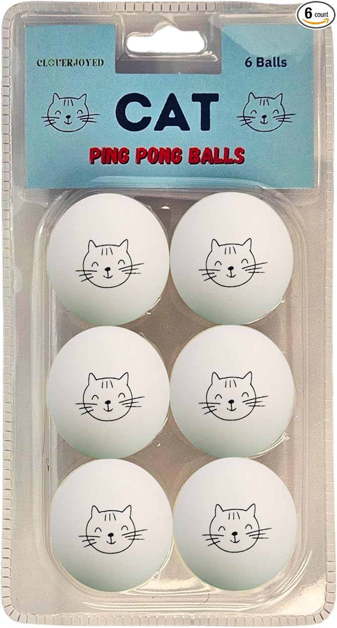 Ping Pong Balls for Cats, 6 Pack, Enrichment Toys, Cat Lovers Gift Ideas, Ball Pits, Bouncy-Mewly Pet
