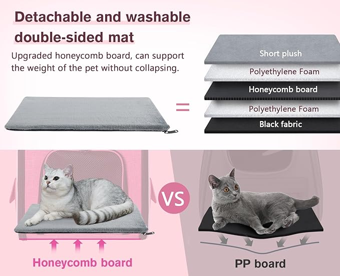 Pecute Cat Backpack Carrier, Expandable Cat Carrier Backpack with Breathable Mesh, Pet Carrier Backpack for Cats Small Dogs Puppies, Dog Backpack Carrier Great for Travel Hiking Camping Outdoor-Mewly Pet