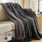 The Connecticut Home Co Throw Blanket for Couch, Soft Fluffy Room Decor, Cozy Warm Throws for Bed, Couches, Gifts for Women, Bedroom Cute Aesthetic Blankets Faux Fur and Sherpa, 65x50, Gray
