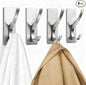 pickpiff Self Adhesive Coat Hooks for Hanging: Heavy Duty Stainless Wall Hook for Towel, Backpack, Hat, Sturdy Metal Hanger for Bathroom, Bedroom, Door, Brushed Nickel 4 Pack