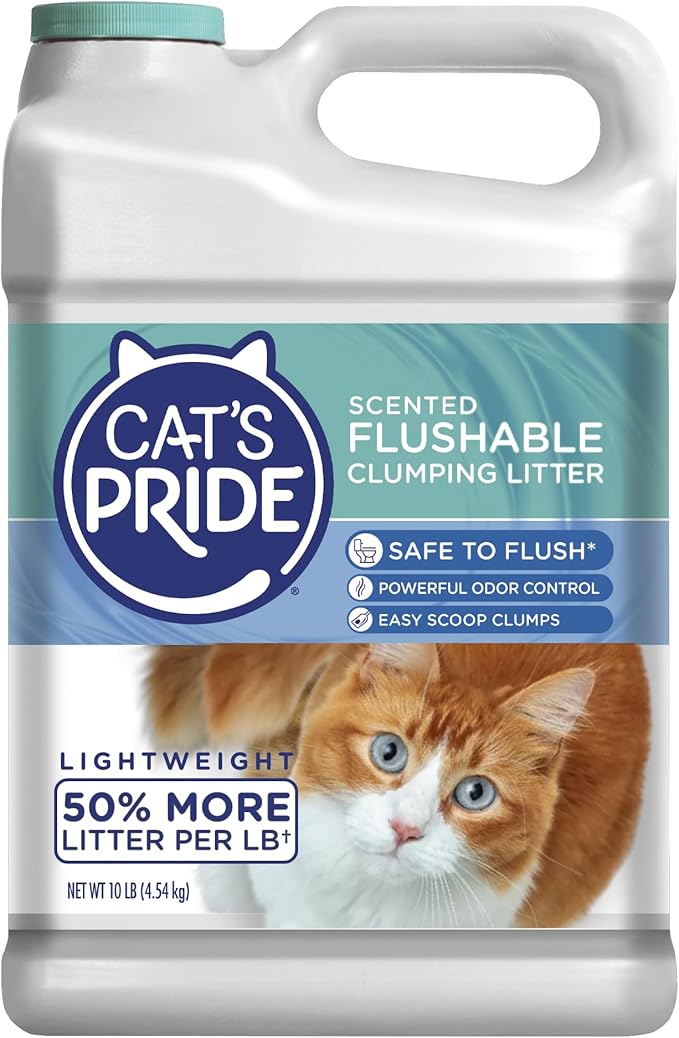 Cat's Pride Lightweight Clumping Litter: Flushable - Powerful Odor Control - Scented, 10 Pounds-Mewly Pet