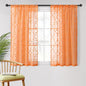 MYSKY HOME Pom Pom Orange Sheer Curtains for Bedroom Girls Room Curtains 63 inch Length for Nursery Kids Light Filtering Boho Window Drapes, Rod Pocket, 38" Wide, 2 Panels