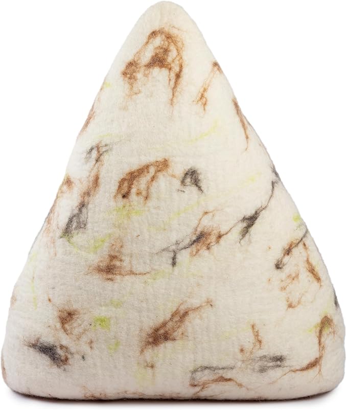 Luxurious Eco-Friendly Merino Wool Cat Cave Bed Teepee Design - Foldable Hideaway Pod for Indoor Cats - Premium Felt Kitten Beds - Covered Cat House for Ultimate Cozy Comfort by Woolygon-Mewly Pet