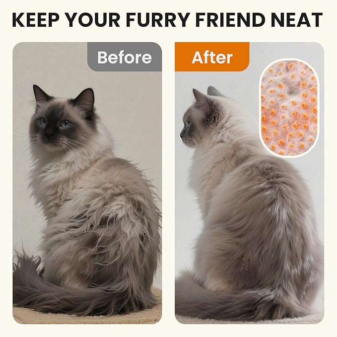Cat Steam Brush for Shedding, Pet Steam Brush for Cats and Dog, 4 in 1 Rechargeable Cat Hair Brush, Spray Anti-Static, Massage, Cleaning, Shedding & Combing All In One, for Long & Short Haired Pets!-Mewly Pet