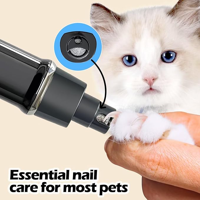 Dog Clippers Grooming Kit - Low Noise, Cordless Electric Trimmer with Nail Grinder for Dogs & Cats, 4 in 1 Rechargeable Clippers for Paws, Ears, Face and Matted Hair (Black)-Mewly Pet