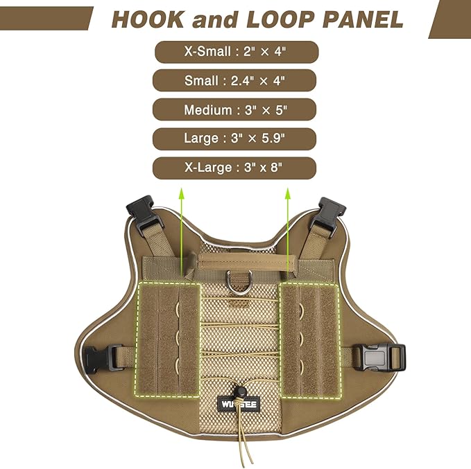 WINSEE Service Dog in Training Mesh Harness with 10 Pet Patches, Soft Air Mesh Breathable Tactical Dog Molle Vest, Reflective Military Pet Vest for Walking Hiking for Large Dogs-Mewly Pet