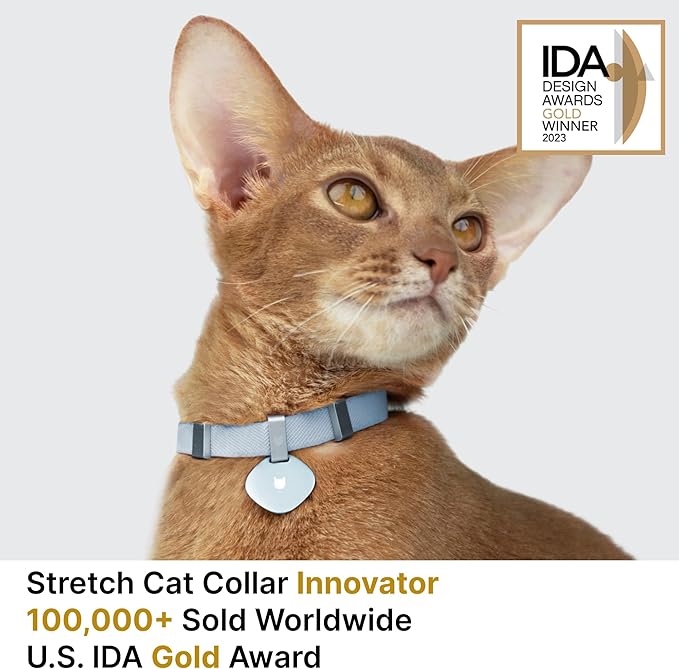 Safety Cat Collar and ID Tag Set - Elastic Quick Release, Non Breakaway Cat Collar Personalized Anodized Aluminum Engraved Pet Name Tag, Lightweight for Kitten Small Large Cats-Mewly Pet