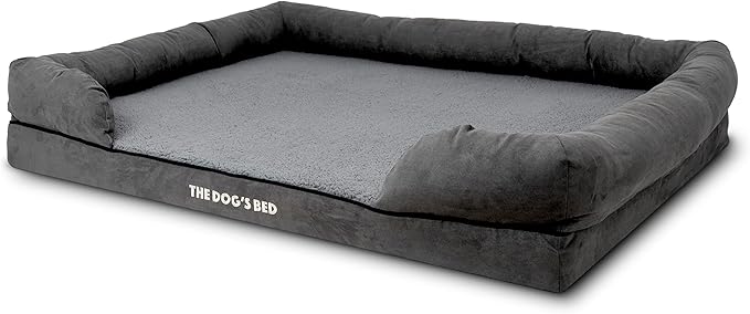 The Dog’s Bed Medium Support Memory Foam Dog Bed XXL Plush Grey 51.5x39, Pain Relief: Arthritis, Hip & Elbow Dysplasia, Supportive, Calming, Waterproof Washable Cover,Veterinary-Approved-Mewly Pet