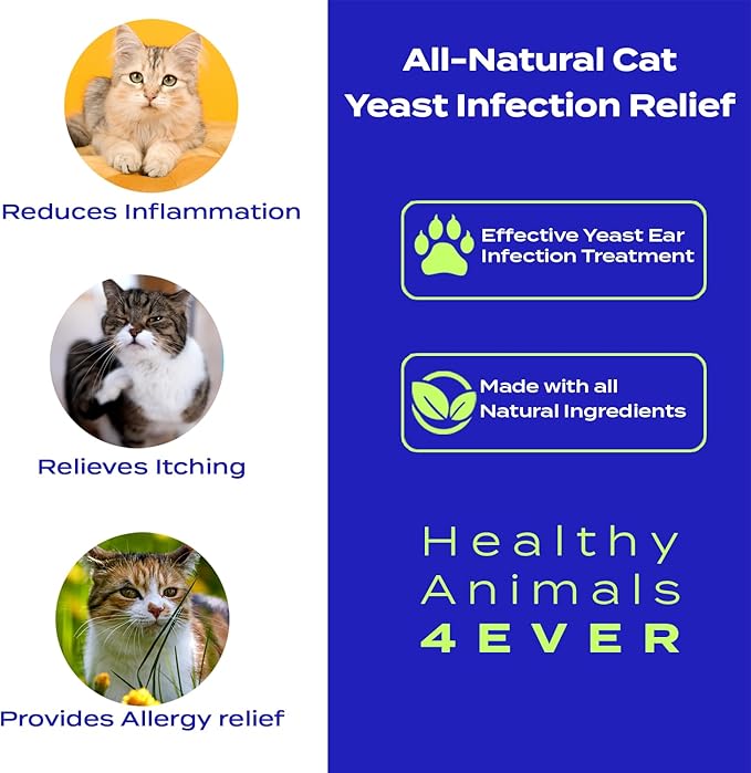 HA4E - Cat Yeast Protection - Homeopathic Support for Yeast Infections - All-Natural Preventive Care for Skin & Ear Health - 300 Tablets-Mewly Pet