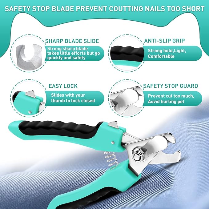 Dog Brush Kit for Grooming Short Long Haired Cats, 3 in 1 Dog Grooming Set for Small Animals, Puppy Self-Cleaning Slicker Brush for Shedding Medium & Large Dogs. Free Pet Comb + Nail Clippers-Mewly Pet