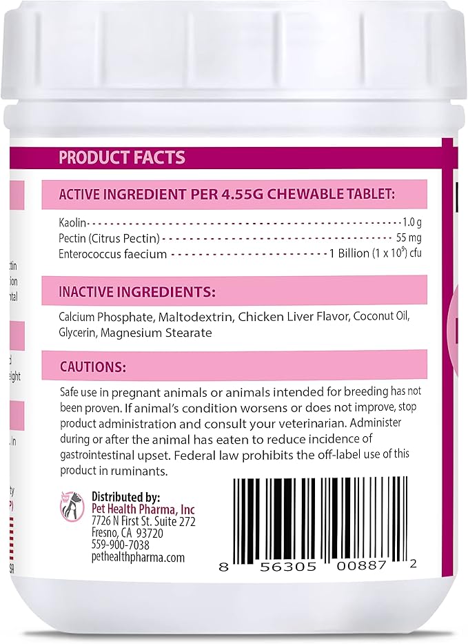 Tru-Pectin Anti-Diarrheal for Dogs & Cats, 250 Tablets– Chicken Liver Flavor –Helps Reduce Occasional Loose Stool & Diarrhea, Balance Gut pH, Support Normal Digestion & Gut Flora -Made in USA-Mewly Pet