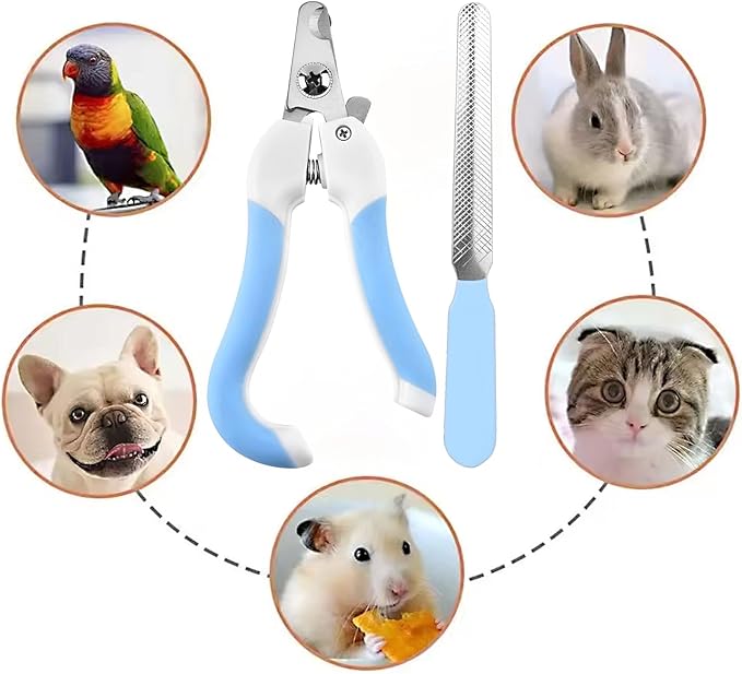 Zoocozy Cat Dog Pets Nail Clippers and Trimmers, Cat Grooming Supplies with Safety Guard, Avoid Overcutting, for Cat Dog Kitten Puppy Rabbit Guinea(Blue)-Mewly Pet