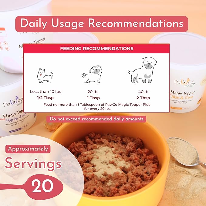 PawCo Magic Topper Heart Health - Dog Food Topper with Taurine, Grain-Free Meal Enhancer for Energy Support, 160g-Mewly Pet