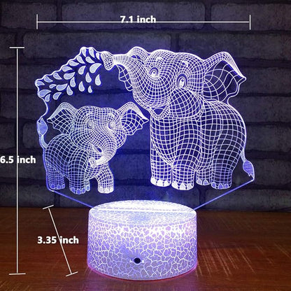 Elephant 3D Night Light for Kids 3D Lamp with 16 Colors Changing Remote Control Elephant Toys 10 9 3 5 2 8 1 7 6 4 Year Old Girls Women Baby Boys Gifts