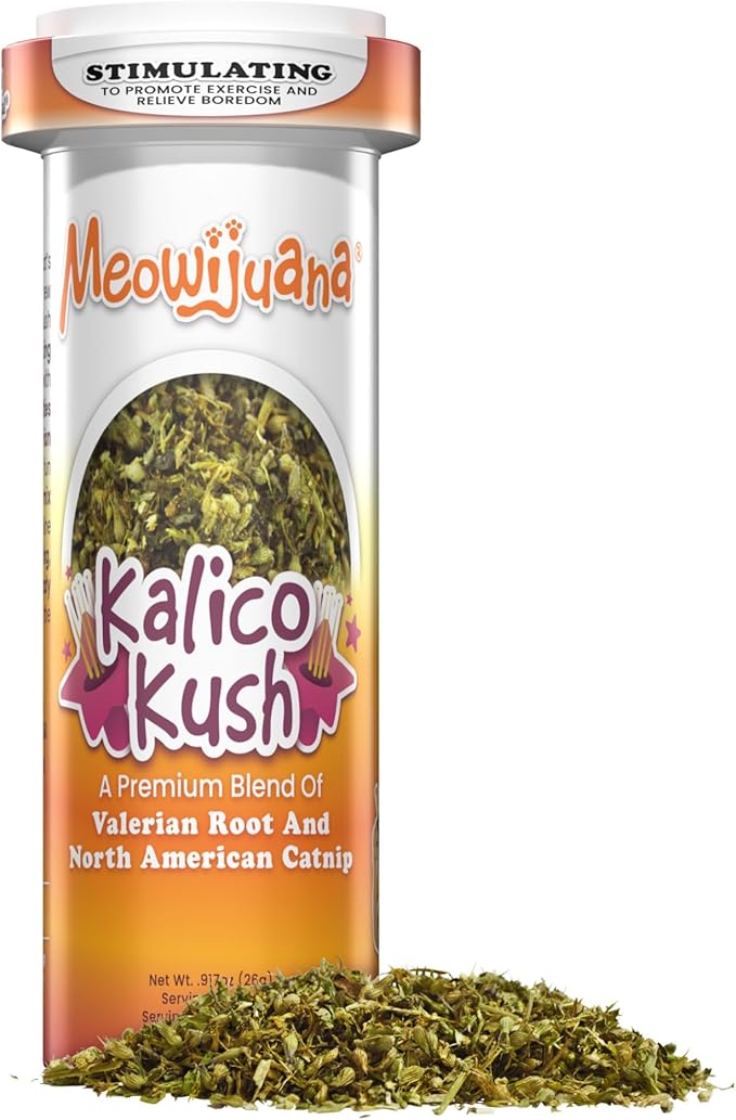 Meowijuana® Kalico Kush - Valerian Root and Catnip Blend - Large Bottle-Mewly Pet