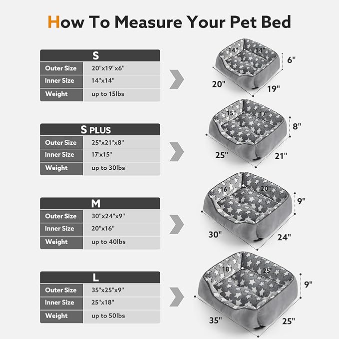 SIWA MARY Rectangle Dog Bed for Medium Large Dogs, Calming Dogs Bed Large Size, Orthopedic Dog Sofa Bed, Warming Soft Calming Sleeping Puppy Bed, Pet Bed with Anti-Slip Bottom, M(30"x24"x9")-Mewly Pet