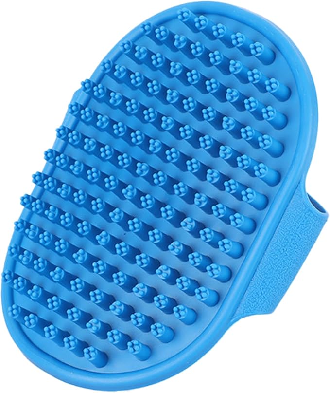 Ultra-Soft Pet Grooming Brush with Adjustable Ring - Ideal for Dogs & Cats of All Hair Types - Bath, Shower & Massage Tool (Blue, 1-Pack)-Mewly Pet
