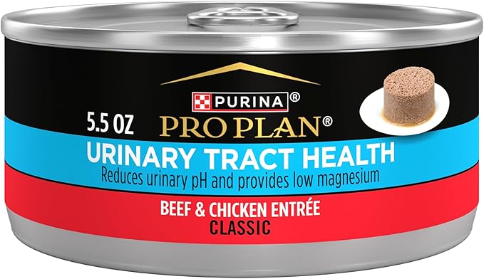 Purina Pro Plan Urinary Tract Health Beef and Chicken Entree Classic Cat Food - (Pack of 24) 5.5 oz. Cans-Mewly Pet