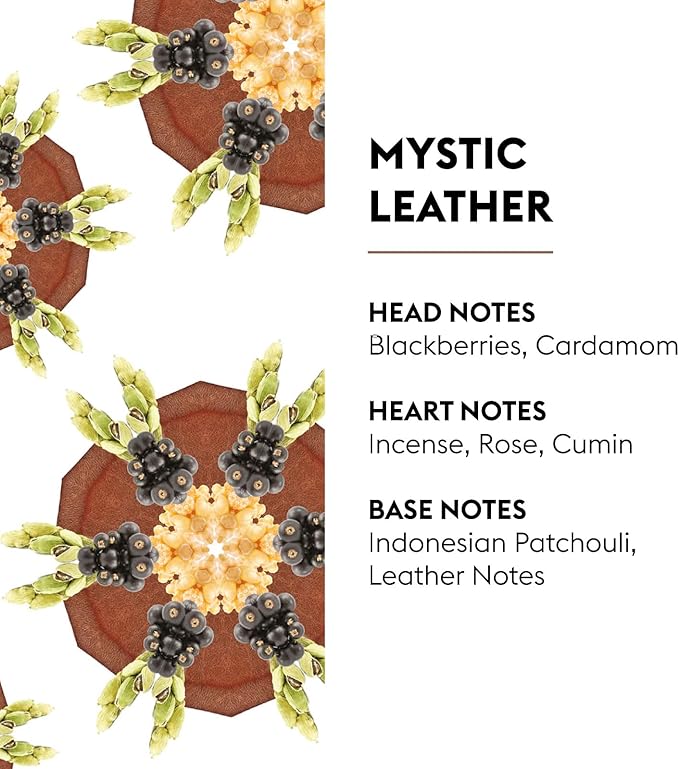 Maison Berger - Mystic Leather - Lampe Berger Fragrance Refill Oil for Home Diffusers - Luxury Air Freshener with Blackberries, Rose & Leather Notes - 16.9 Fl Oz (500ml)