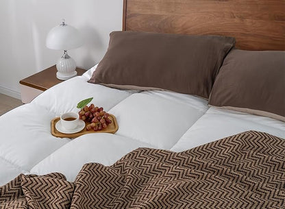QUEEN ROSE Mattress Topper King, Extra Soft Pillow Top King Mattress Topper, Cooling Thick Plush Bed Topper Snow Down Alternative, Baffle Box White, for Back Pain Relief
