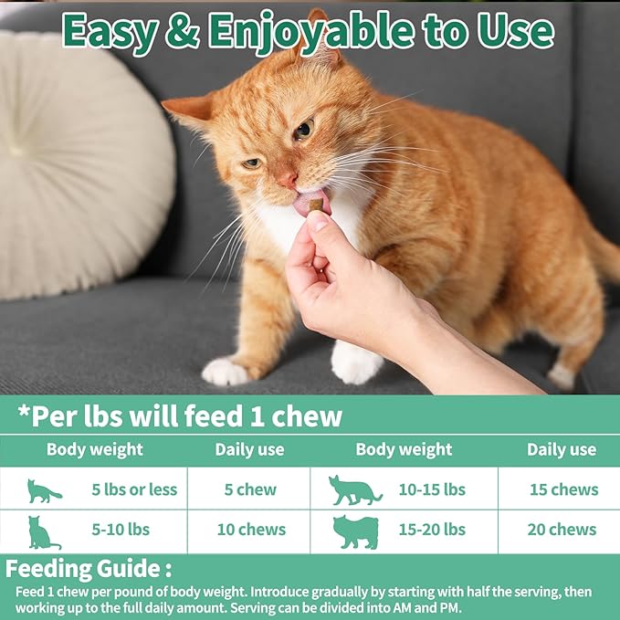 Cat Probiotics Tasty Chews for Digestive & Gut Support - Crunchy & Creamy Texture - Cat Gut Health, Constipation Relief, Healthy Stool, Natural Supplement for Cats, Chicken Flavor - 500 Chews-Mewly Pet