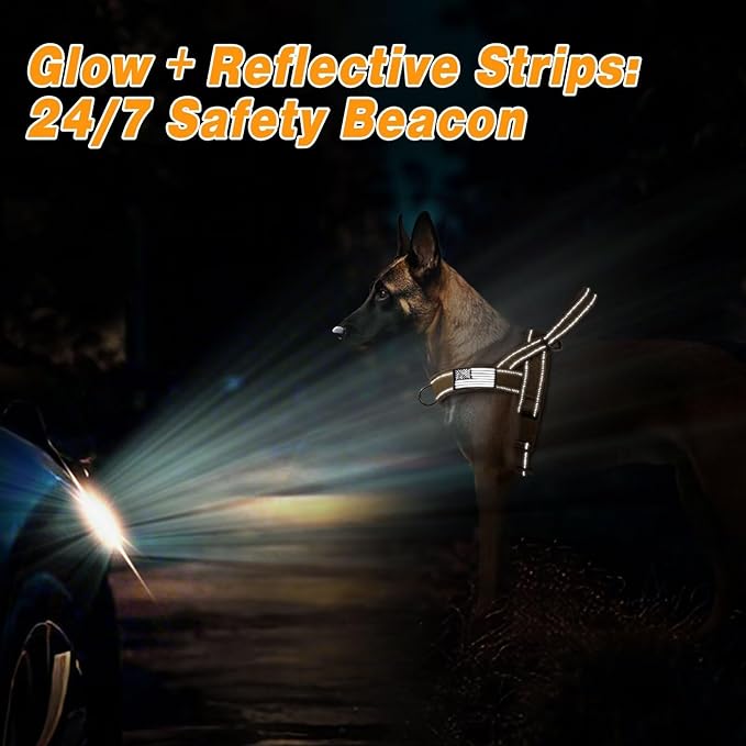 Forestpaw No Pull Dog Harness - Soft Flannel Padded Tactical Dog Vest Harness with Quick Release Buckle, Adjustable Reflective Pet Harness for Medium Dogs Walking Training,Brown M-Mewly Pet