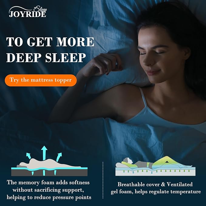 2 Inch Twin Size Memory Foam Mattress Topper, Cooling Gel Bed Topper with Removable Cover, Soft & Pain Relief & Breathable, CertiPUR-US & Oeko-Tex Certified