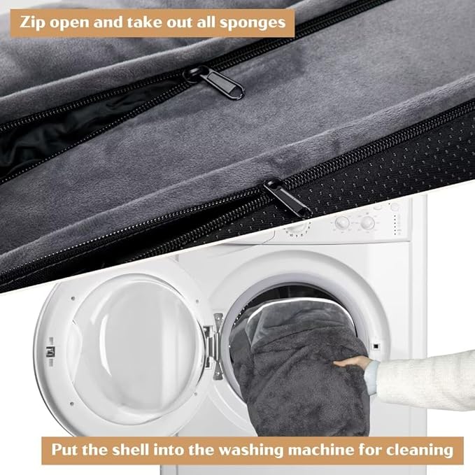 Comfort Expression Waterproof Large Dog Beds Orthopedic Foam Dog Beds Sofa Comfy Pet Bed with Washable Removable Cover & Non-Slip Bottom(Large,Dark Grey)-Mewly Pet