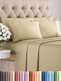 King 6 Piece Sheet Set - Comfy Breathable & Cooling - Ultra Soft Hotel Luxury Bedding Set with 8-16 Inch Deep Pockets - 1 Flat & 1 Fitted Sheet & 4 Pillowcases - Cozy, Wrinkle Free & Easy Care - Beige