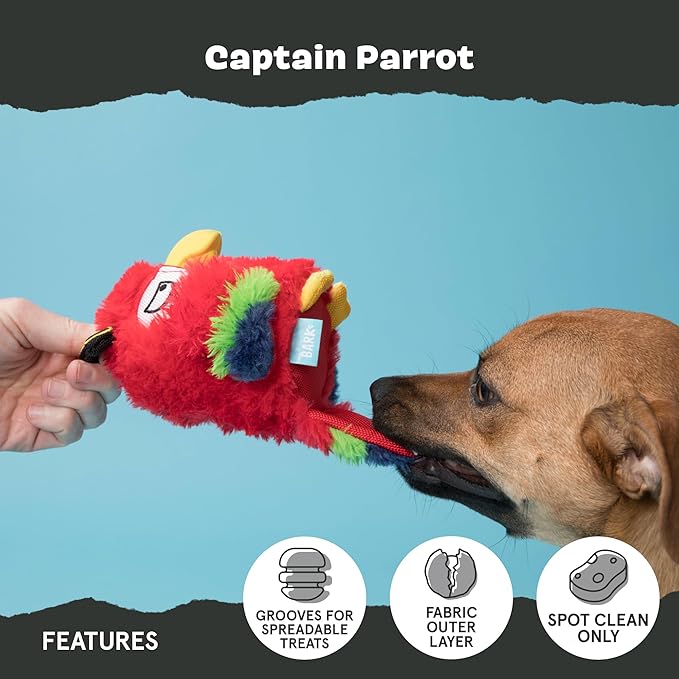 Barkbox Super Chewer Tough Dog Chew Toys for Aggressive Chewers, Plush 2 Toys in 1 (Parrot - Large)-Mewly Pet