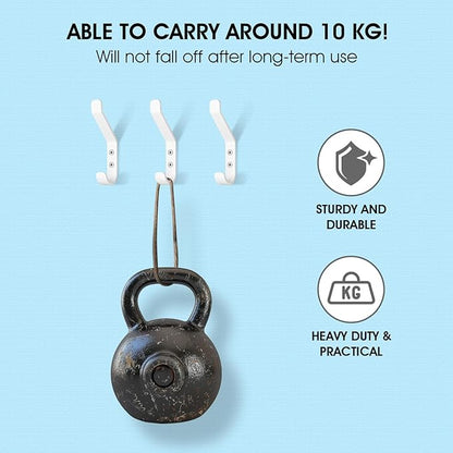 GlazieVault Coat Hooks – Door Hooks (5 Pack) -Heavy Duty Wall Mounted - Premium Design Rust Free Hooks