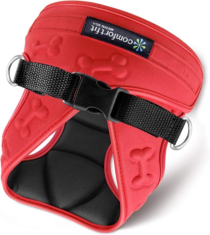 Comfort Fit No Pull Step-in Dog Harness – XS Harness for Small Medium Dogs, Easy Walk Adjustable Vest for Puppy or Service Dog – Soft Padded, Lightweight – Red-Mewly Pet