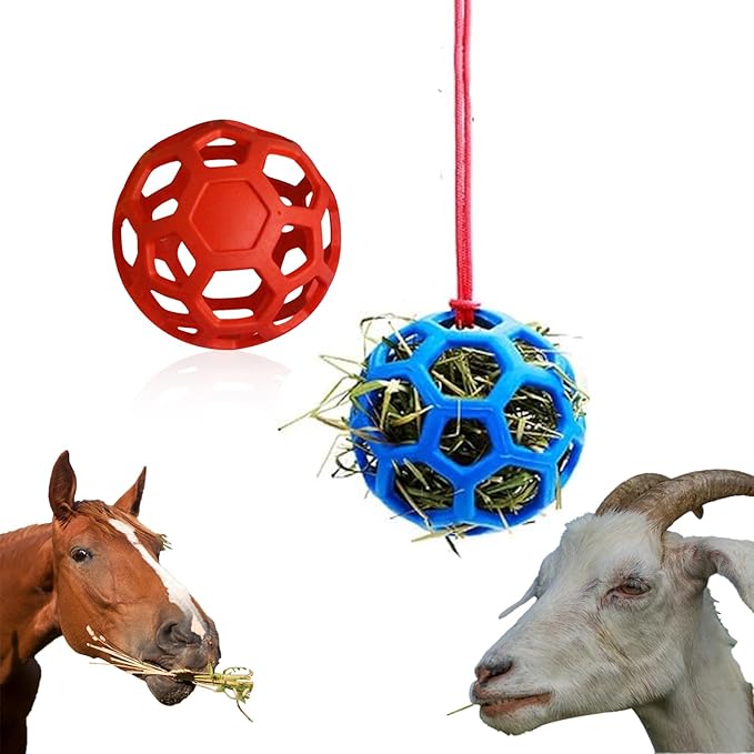 2 Pcs Novelty Hay Ball for Horses to Play with and Relieve Stress, Bright Color Hay Balls for Goats to Avoid Boredom-Mewly Pet