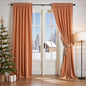 Lazzzy Velvet Blackout Curtains Thermal Insulated Room Window Drapes Super Soft Luxury Curtains for Living Room Bedroom Rod Pocket 2 Panels, Pumpkin, 52" W x 84" L