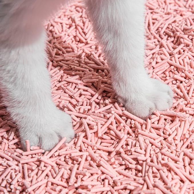 Tofu Cat Litter Natural Clumping Tofu Cat Litter, Fast Clumping and Easily Scoop-able 5.5lb/88oz 5 Scents - Peach, 3 Pack-Mewly Pet