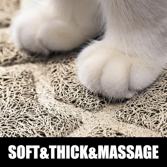 Yimobra Cat Litter Mat, 24"x20" Litter Mat with Litter Lock Mesh, Soft Cat Litter Mat Litter Trapping Mat, Easy to Clean, Non-Slip, Water Resistant, Litter Free Floors, Beige-Mewly Pet