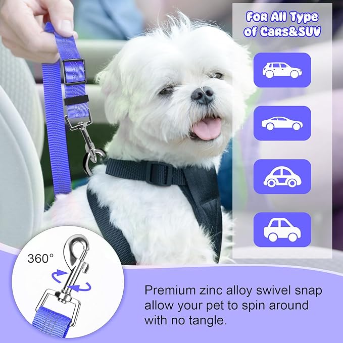 BWOGUE Pet Dog Cat Seat Belts, Car Headrest Restraint Adjustable Safety Leads Vehicle Seatbelt Harness (1 Pack)-Mewly Pet