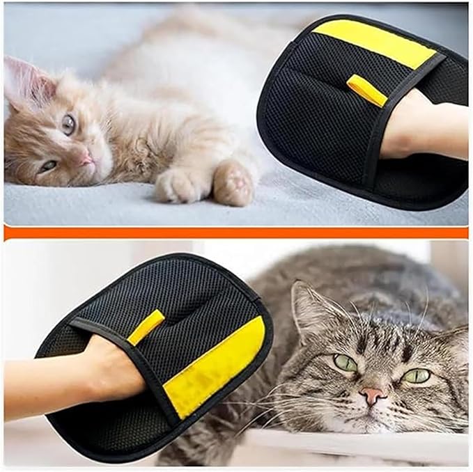 Magic Brush Pet Hair Removal Glove for Cats & Dogs, 2 Pcs Electrostatic Glove for Pet Hair, Cat Grooming Gloves for Hair Removal, Reusable Cat & Dog Hair Remover for Couch, Furniture, Carpet, Curtain-Mewly Pet