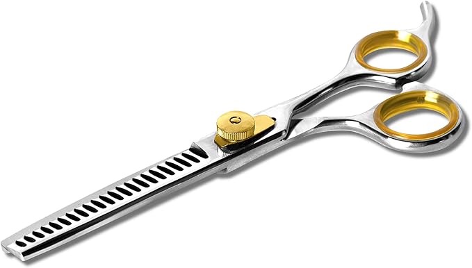 Sharf Professional Thinning Shears: Sharp 440C Japanese Steel Chunkers, 6.5" 22-Teeth Gold Touch Dog Grooming Scissors with Easy Grip Handles-Mewly Pet