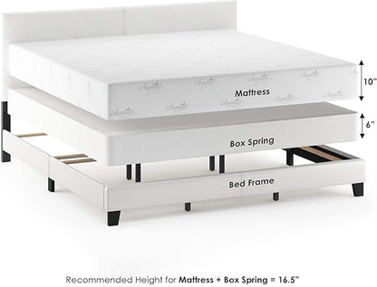 FURINNO Pessac PU Leather Upholstrered Platform, King, White
