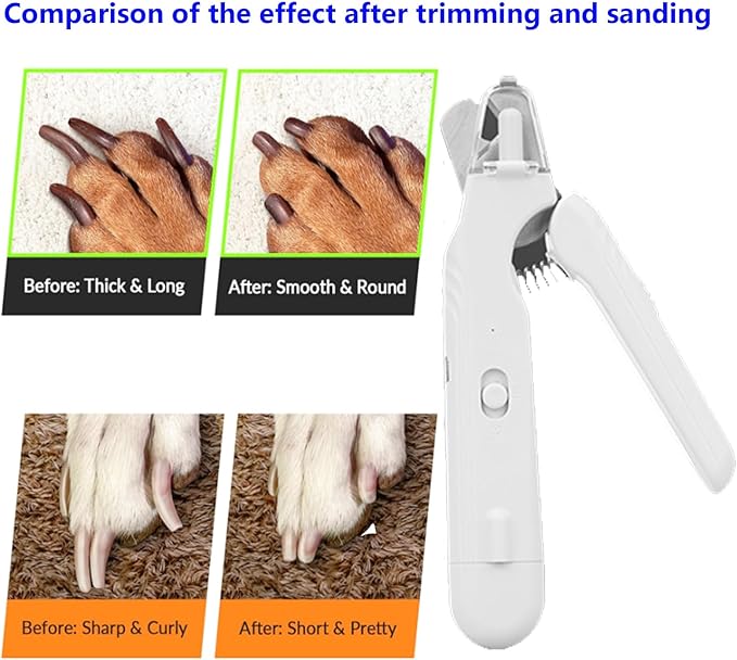 2 In 1 Pet Nail Clipper and Grinder, Professional Electric Rechargeable Pet Nail Fast Trimmer, Painless, Claw Care Grooming, Smoothing, Silent - Shockproof, For Small, Large Dogs & Cats, upgraded-Mewly Pet