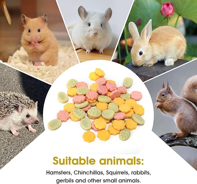 Abizoo 3 Vegetable Chews Treats: Grain Free Natural Snacks with Beet, Carrot, Spinach for Hamsters, Rabbits, Guinea Pigs & Gerbils Crunchy for Digestive Support & Dental Health 1.76oz/50g-Mewly Pet