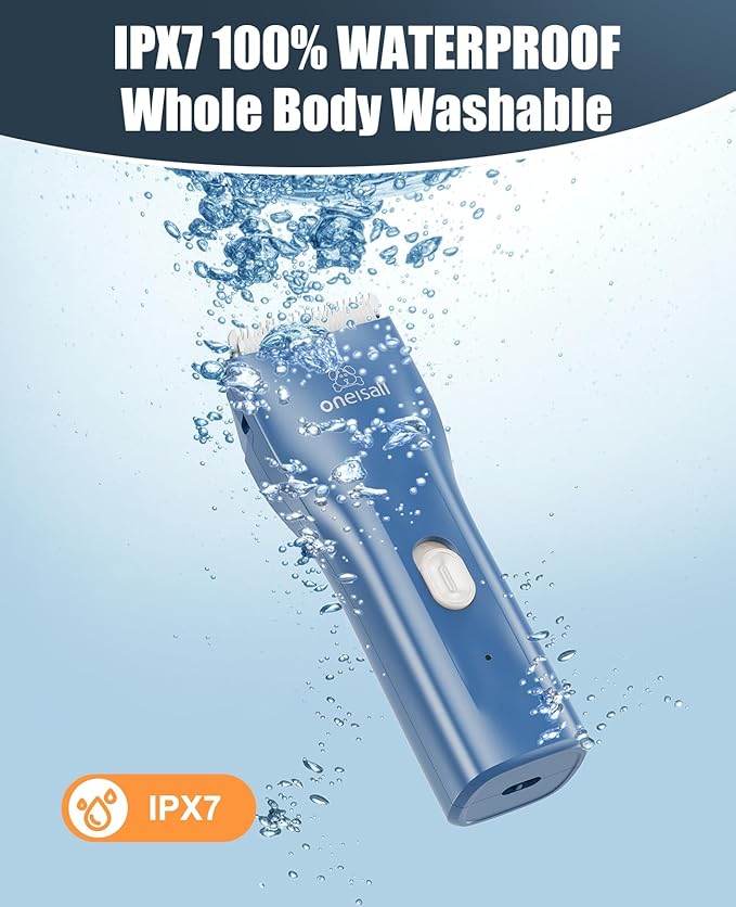 oneisall Pet Clipper for Cat Matted Hair, Pet Shaver for Cats Quiet Pet Clippers Waterproof Cordless Cat Clippers for Matted Hair Long Hair with Storage Bag (Blue)-Mewly Pet