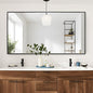 Bathroom Mirror, 30x48 Inch, Black Frame, Rectangle, Wall Mounted, Metal Framed Vanity Mirror, Modern, Hangs Horizontal Or Vertical