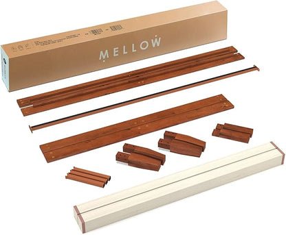 Mellow Naturalista Classic 16 Inch Solid Wood Platform Bed with Wooden Slats, Cherry, Twin