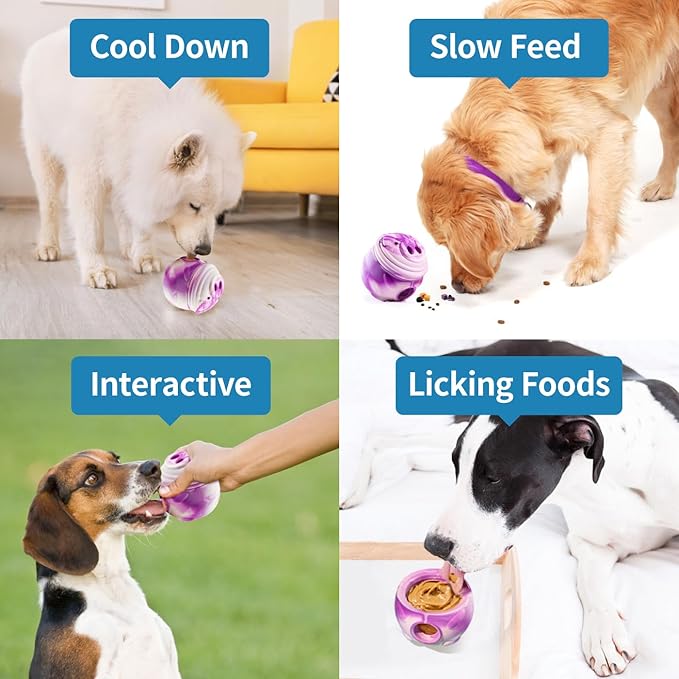 Dog Toy, Frozen Treat Toys, Treat Dispensing Chew Toy for Small Medium Large Dogs, Long-Lasting Interactive to Keep Pup Distracted & Reduces Anxiety, Freezable Fillable Dog Puzzle Toys - Green-Mewly Pet