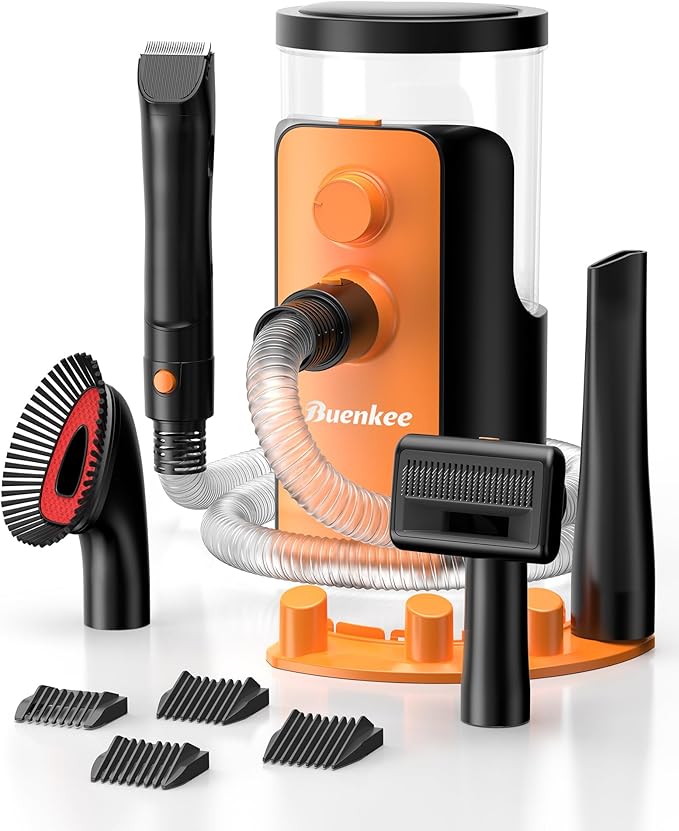 Dog Grooming Vacuum, 4.5L Extra-Large Dust Cup Dog Grooming Kit, 14000Pa High-Suction Pet Groomer with Clippers, Low-Noise All-in-One Shedding Control Set for Home Use-Mewly Pet