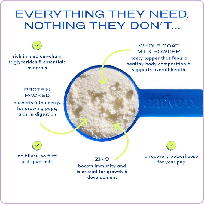 Native Pet The Daily Dog Supplement (30 Scoops) and Goat Milk Powder for Dogs and Cats (60 Scoops).- 11-in-1 Multivitamin and Food Topper to Support a Healthy Digestive System-Mewly Pet