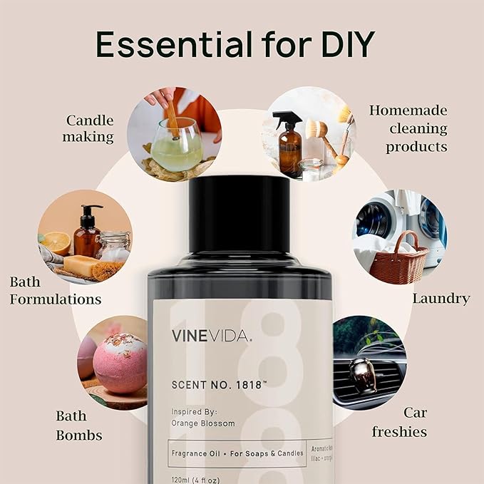 VINEVIDA [4 Fl Oz] Cedarwood & Amber Fragrance Oil for Cold Air Diffusers, Fall Essential Oils for Diffuser Oil Refill & Air Freshener Room Spray