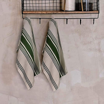 Urban Villa Kitchen Towels 100% Cotton Pack of 3, Highly Absorbent Quick Drying Super Soft Premium Dish Towels 20x30 Inch for Kitchen with Hanging Loop Hand & Tea Towels - Yellow/White